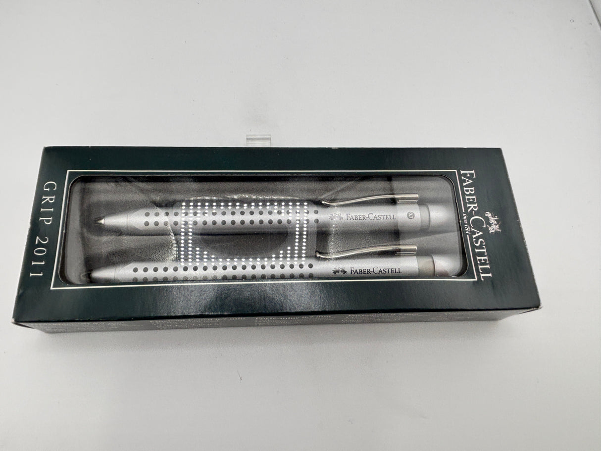 Faber Castell Grip 2011 Set Aluminium - Ball Pen and Mechanical Pencil