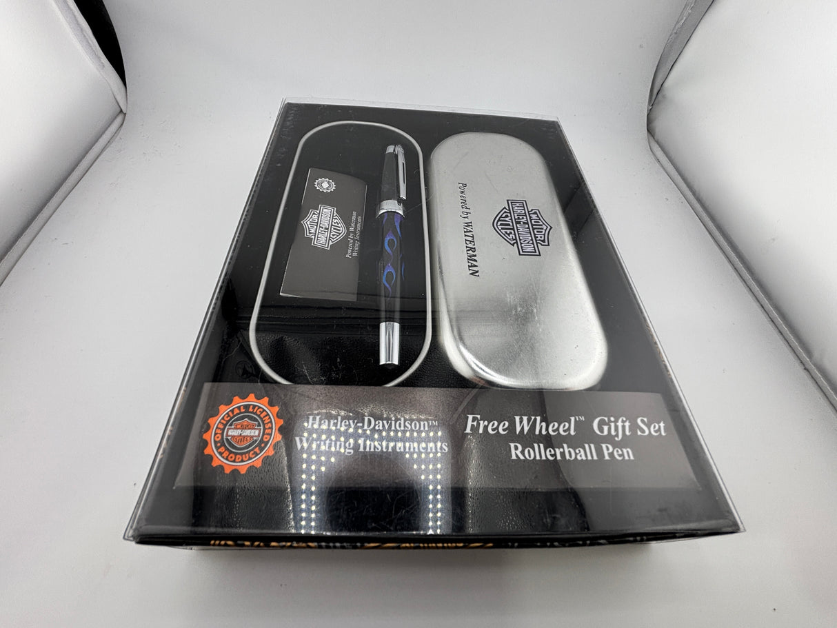 Waterman Free Wheel Harley Davidson Blue Flame - Roller Ball
