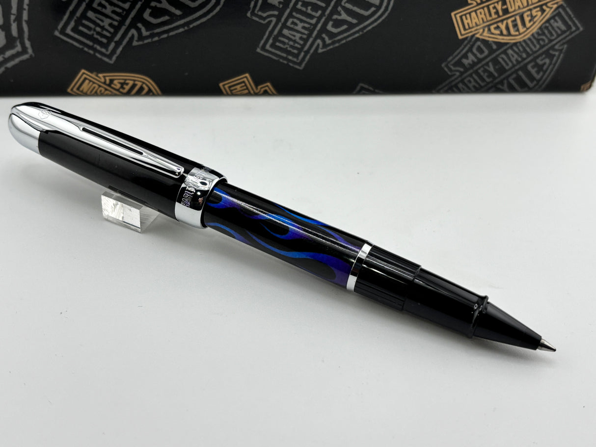 Waterman Free Wheel Harley Davidson Blue Flame - Roller Ball