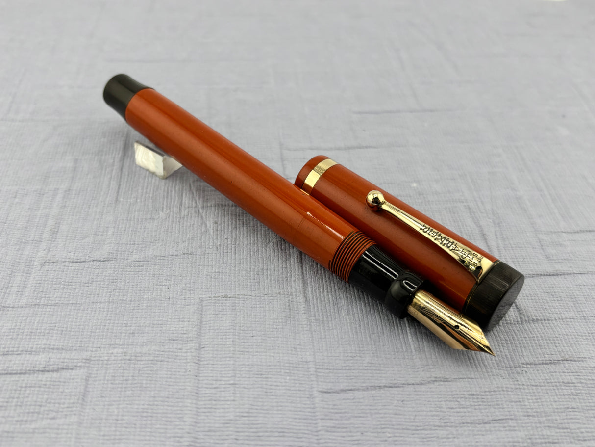 Parker Duoflod Senior Red Hard Rubber Fountain Pen