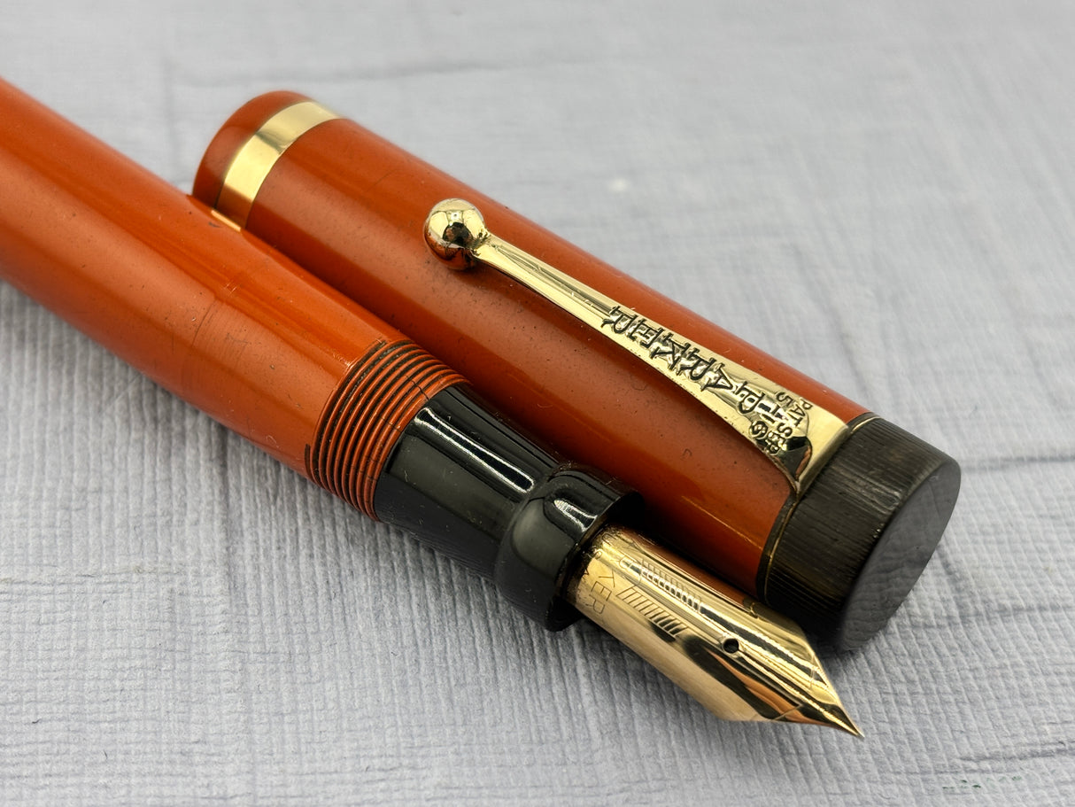 Parker Duoflod Senior Red Hard Rubber Fountain Pen