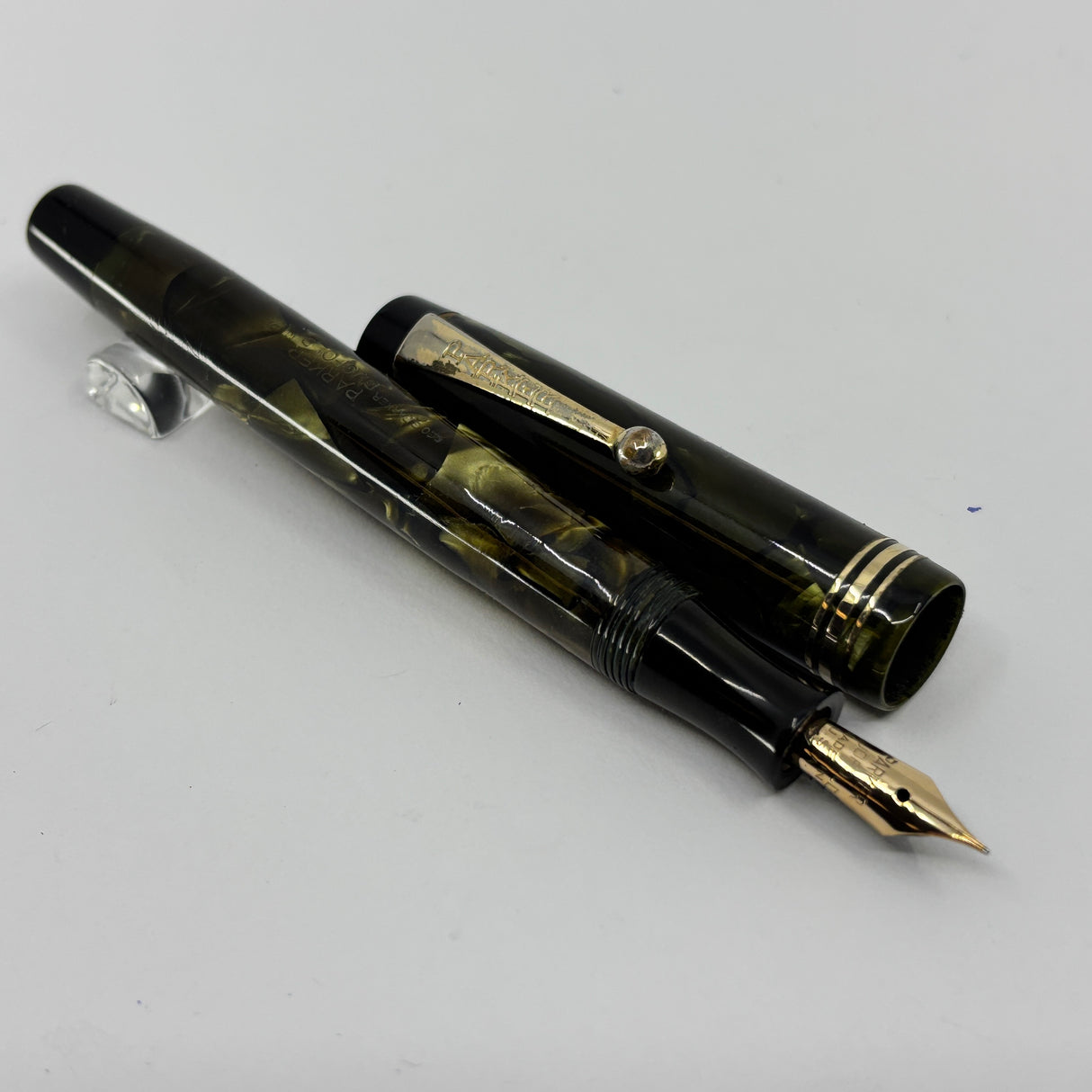 Parker Junior Duofold Streamline Green Marble - circa 1935