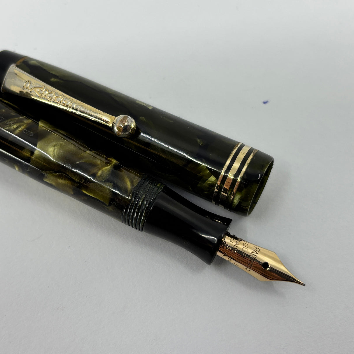 Parker Junior Duofold Streamline Green Marble - circa 1935