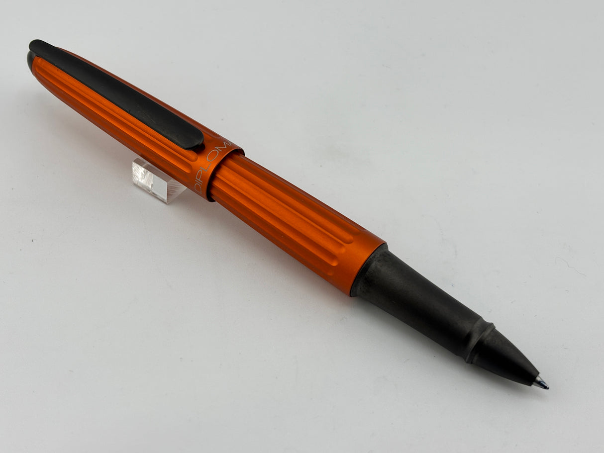 Diplomat Aero Orange Black trim - Roller Pen