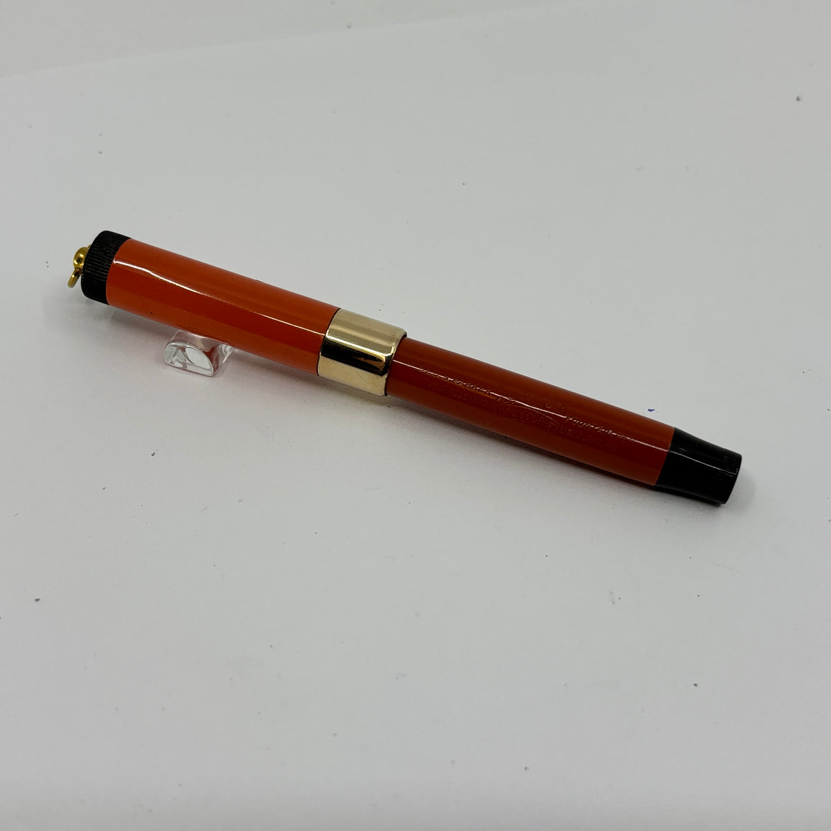 Parker Junior Duofold Orange Ebonite Deluxe wide band - circa 1925 