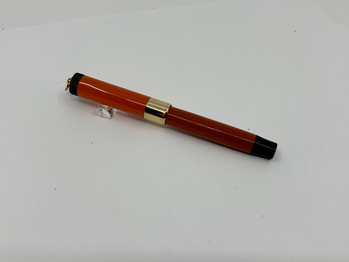 Parker Junior Duofold Orange Ebonite Deluxe wide band - circa 1925