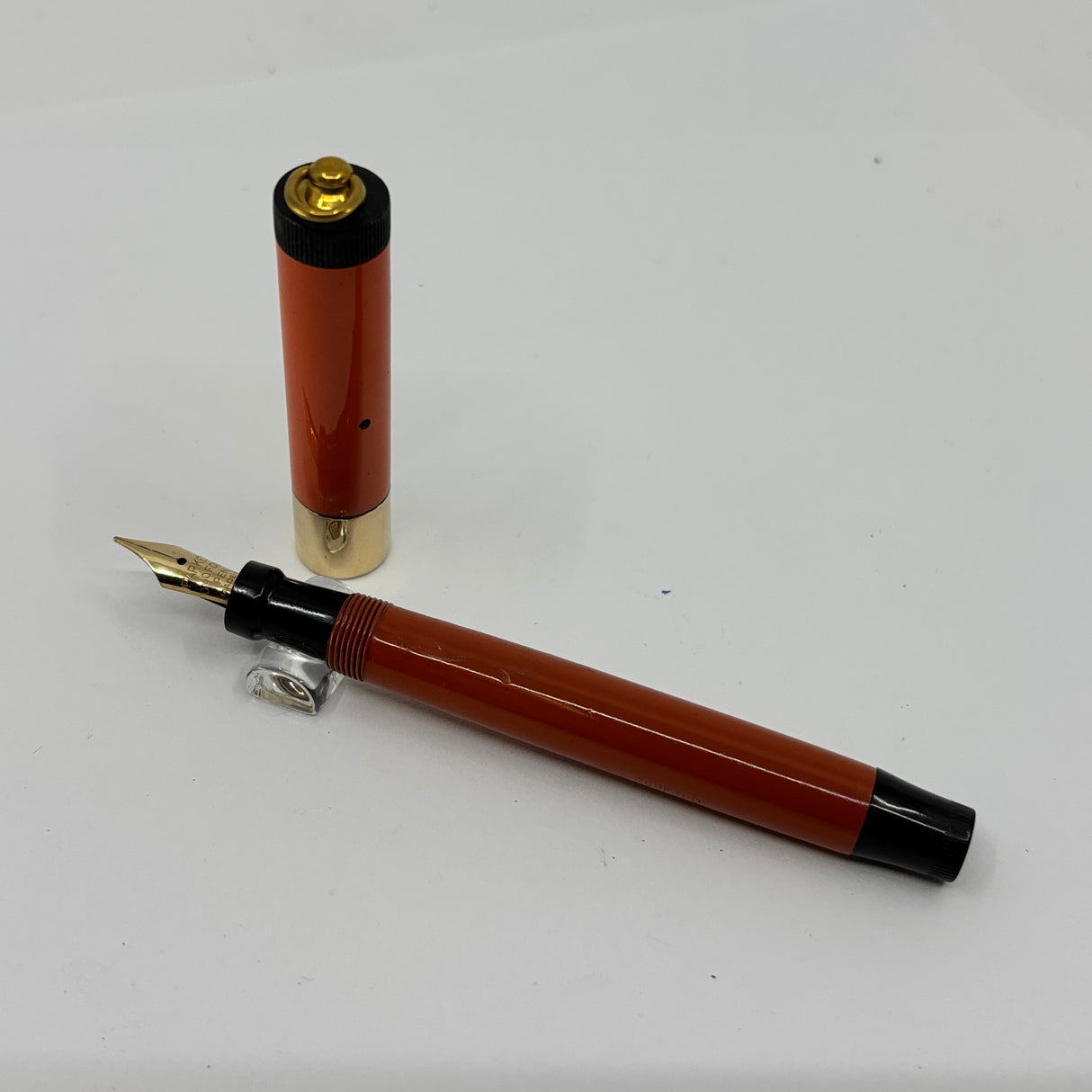 Parker Junior Duofold Orange Ebonite Deluxe wide band - circa 1925