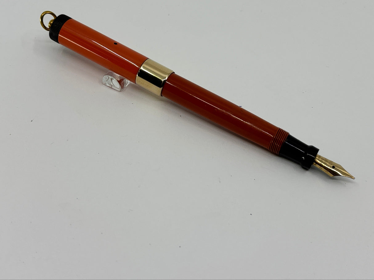 Parker Junior Duofold Orange Ebonite Deluxe wide band - circa 1925