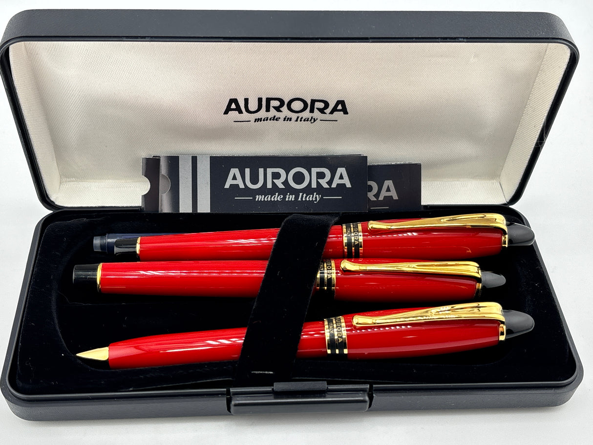 Aurora Ipsilon Set of 3 Pens Burgundy - Super nice Mint in the box !