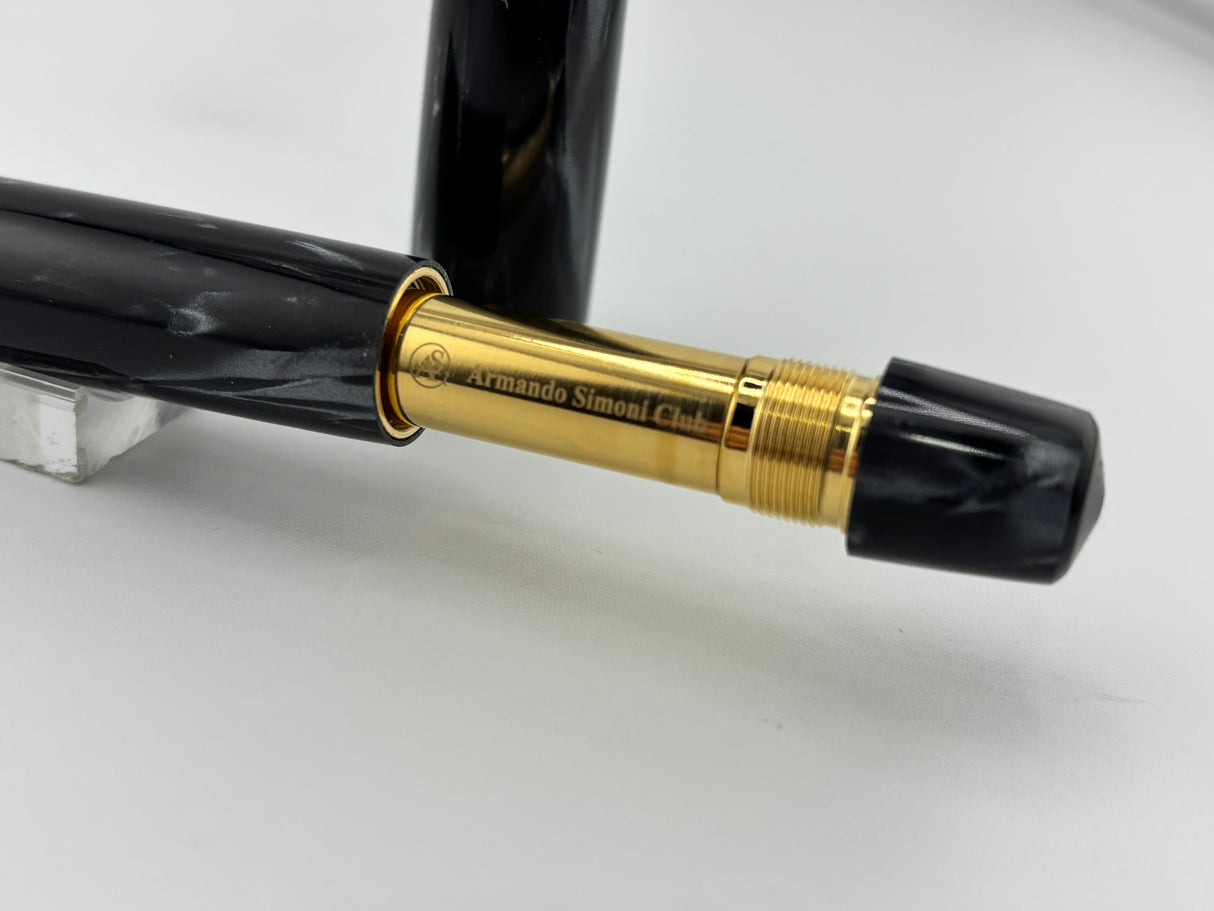 ASC Armando Simoni Club Oversized Bologna Extra Minimalist Grigio Perla Celluloid Fountain Pen -