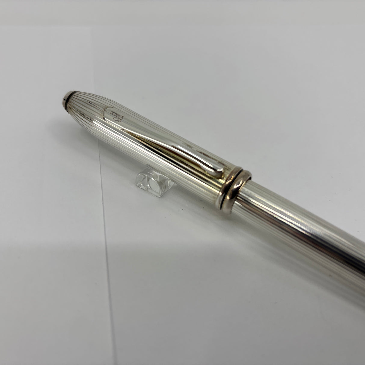 Cross Townsend Sterling Silver Fountain Pen - Made in USA - Broad 18kt Gold Nib