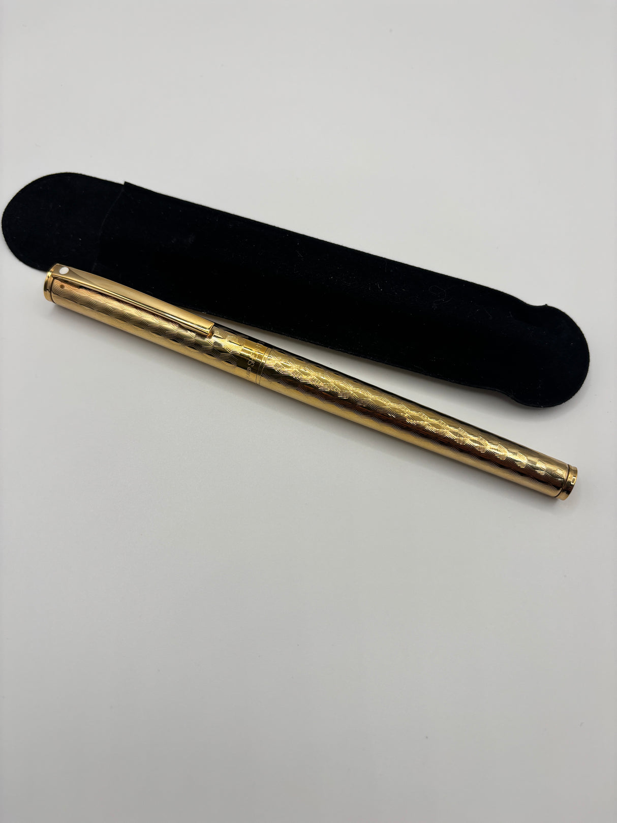 Sheaffer Fashion Gold Electroplated chased superb pen ! - Roller Ball Made in USA