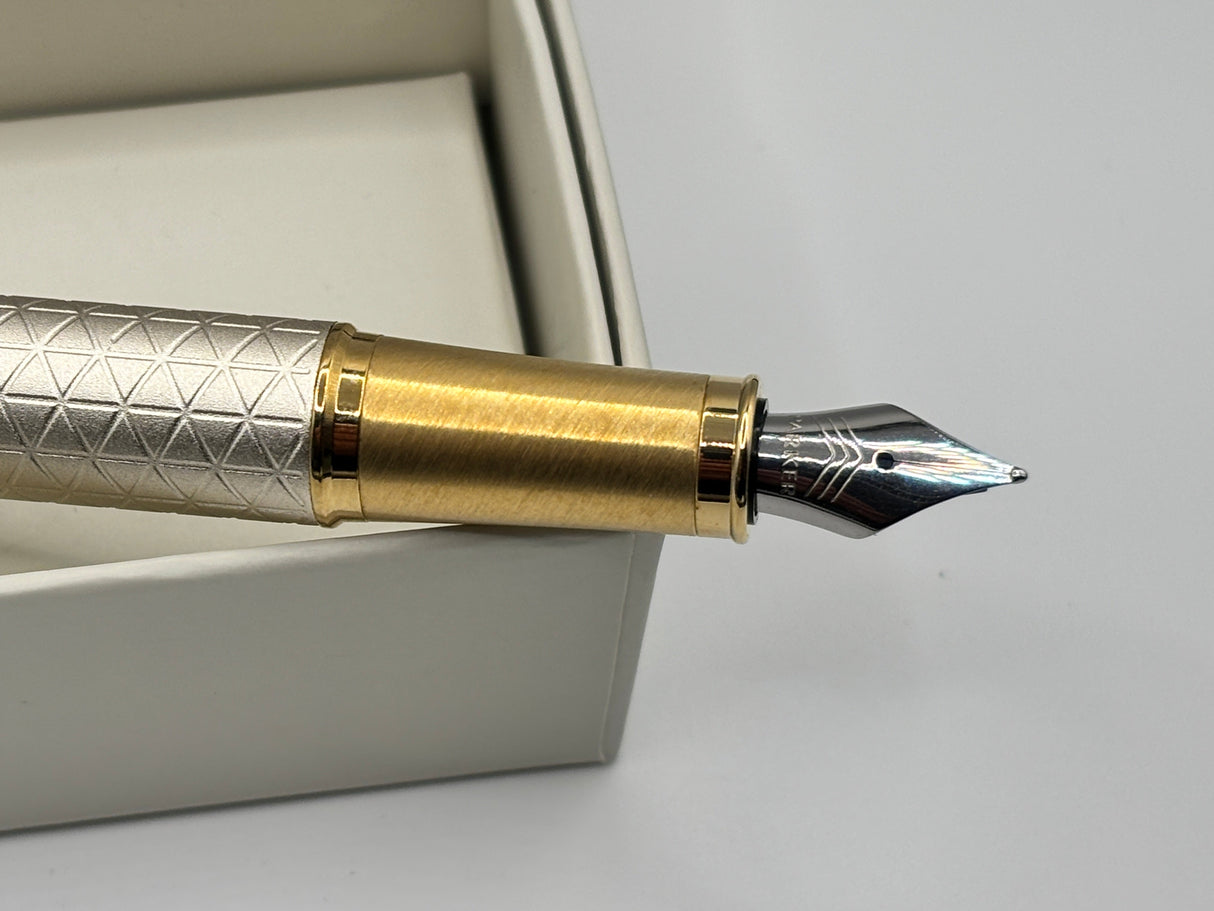 Parker IM Premium Warm Silver Champagne Gold trim - Fountain Pen