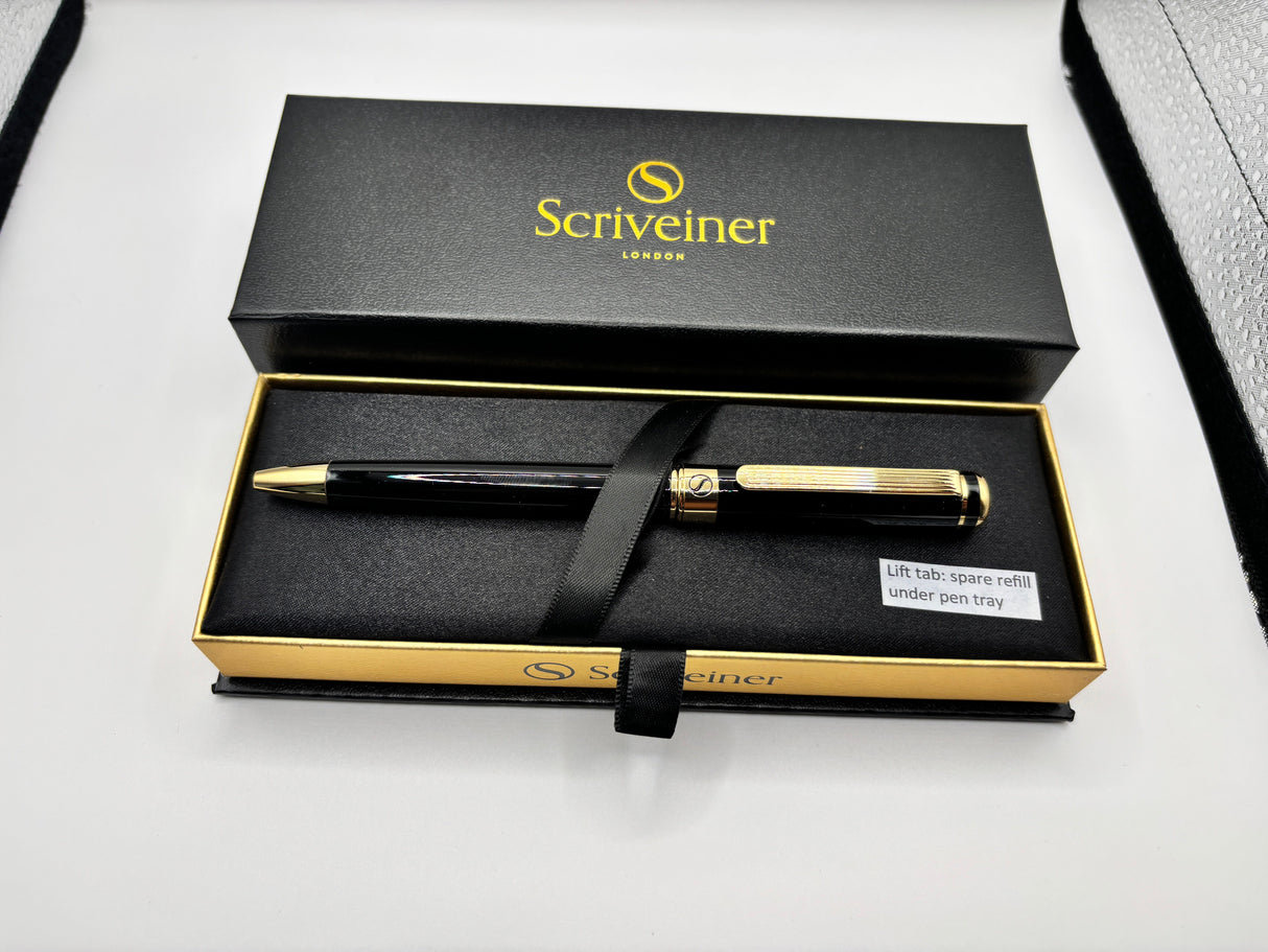 Scriveiner London Black Lacquer - Roller Ball