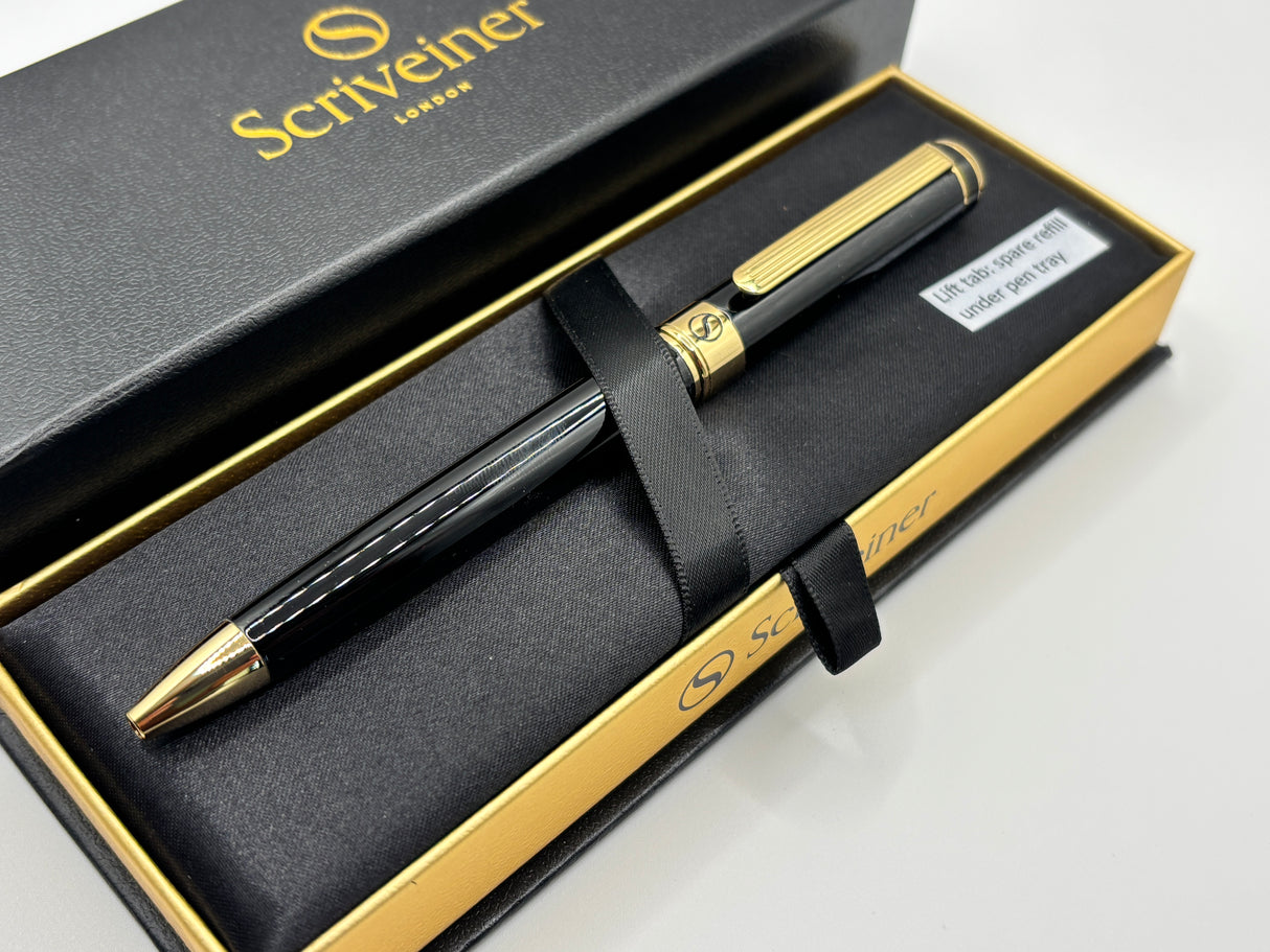 Scriveiner London Black Lacquer - Roller Ball