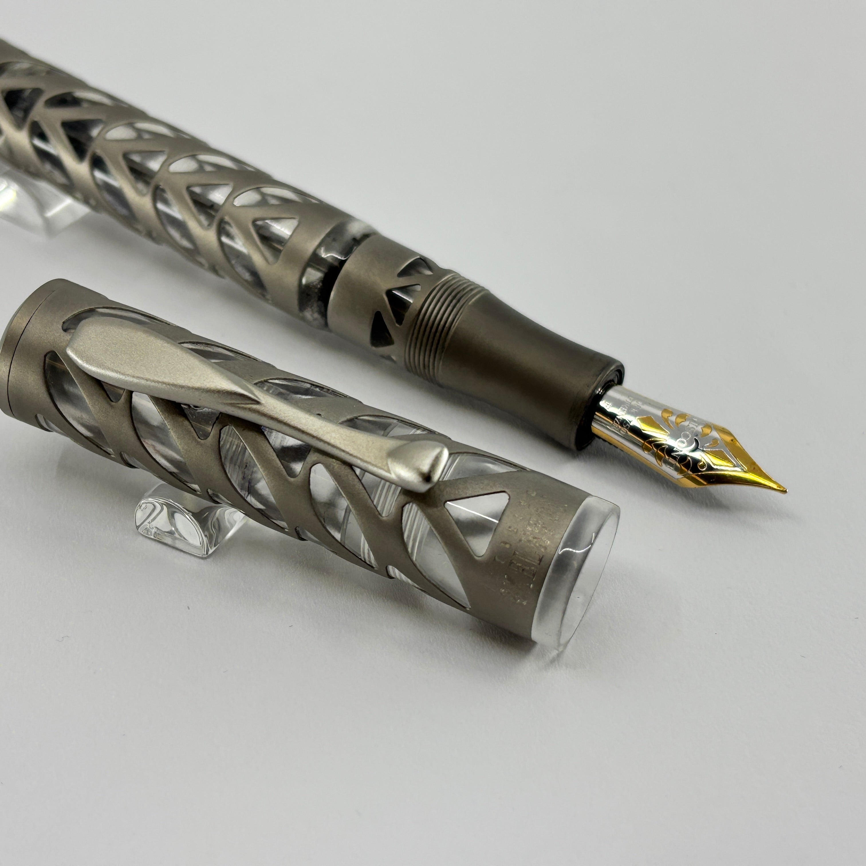 Visconti Titanium Skeleton Limited Edition Fountain Pen - Fine 18kt Gold  Nib