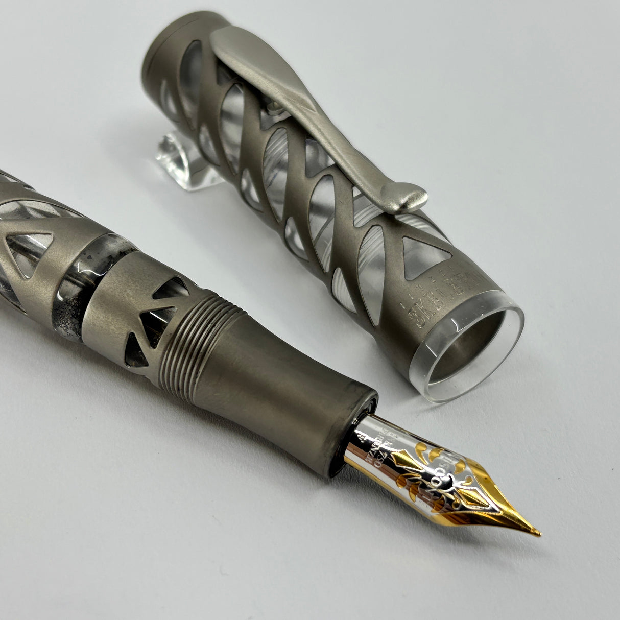 Visconti Titanium Skeleton Limited Edition Fountain Pen - Fine 18kt Gold  Nib