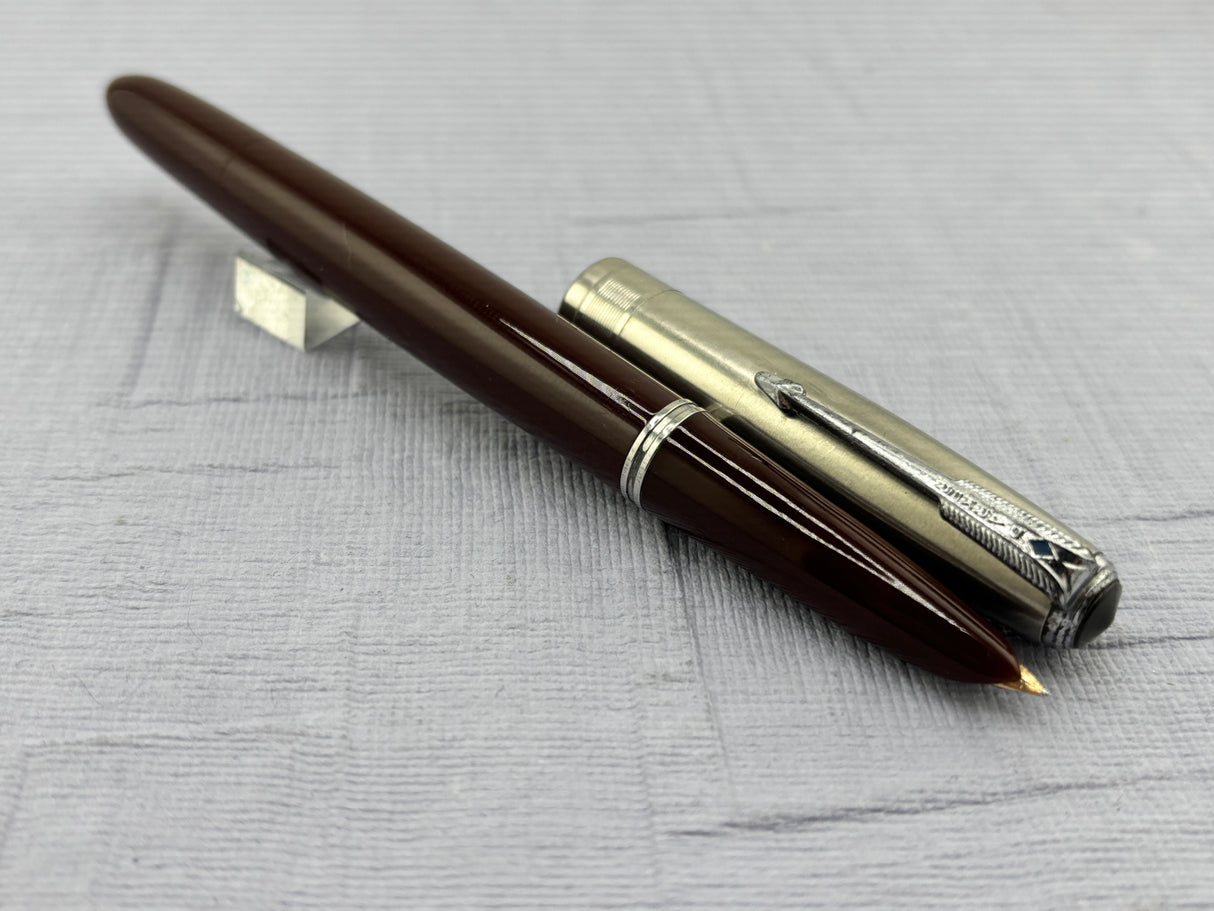 Parker 51 Burgundy Coin Stack Steel cap Diamond Clip Vacumatic - Fountain Pen