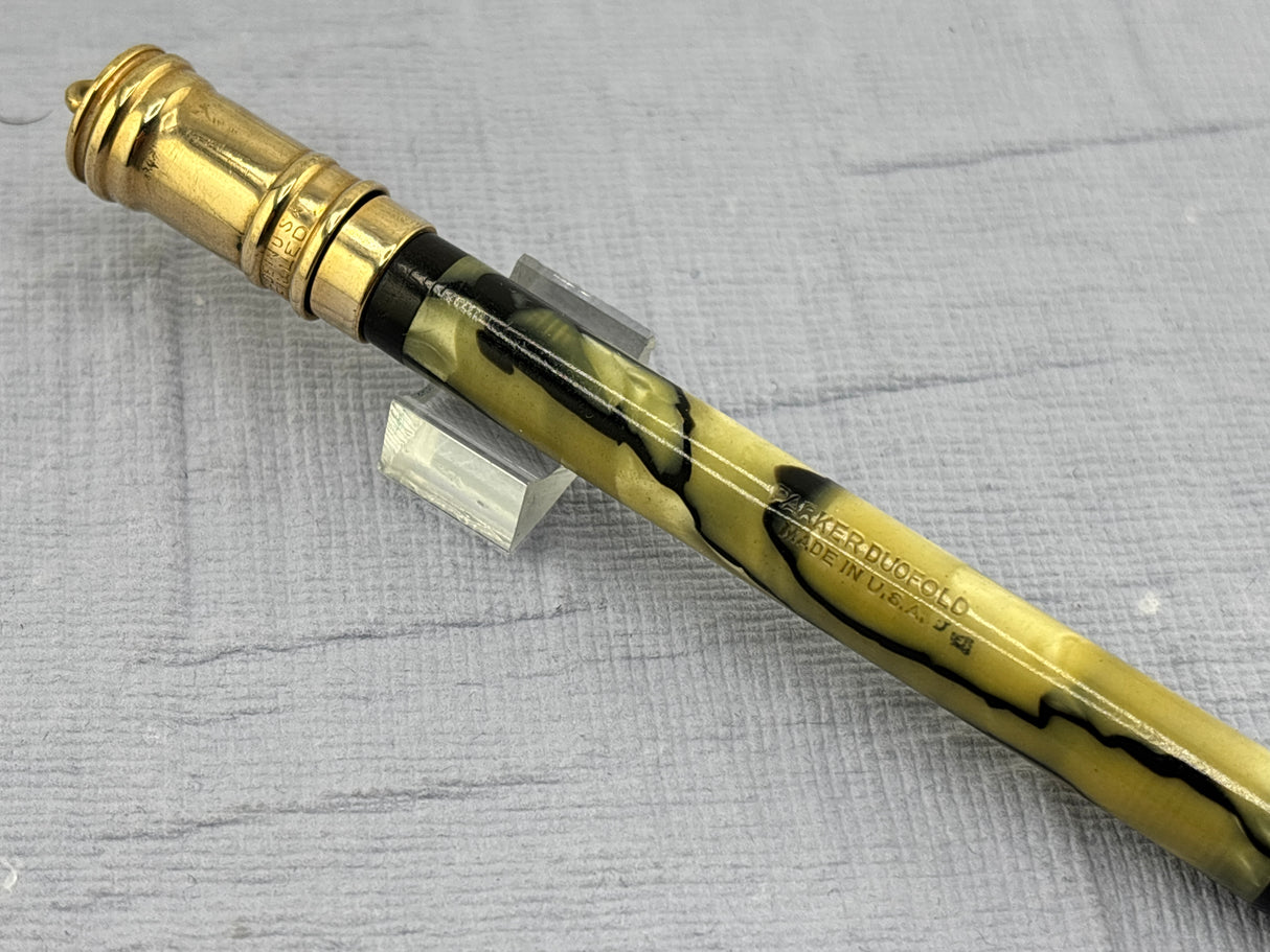 Parker Duofold Ring top Junior Black veined pearl - Pencil
