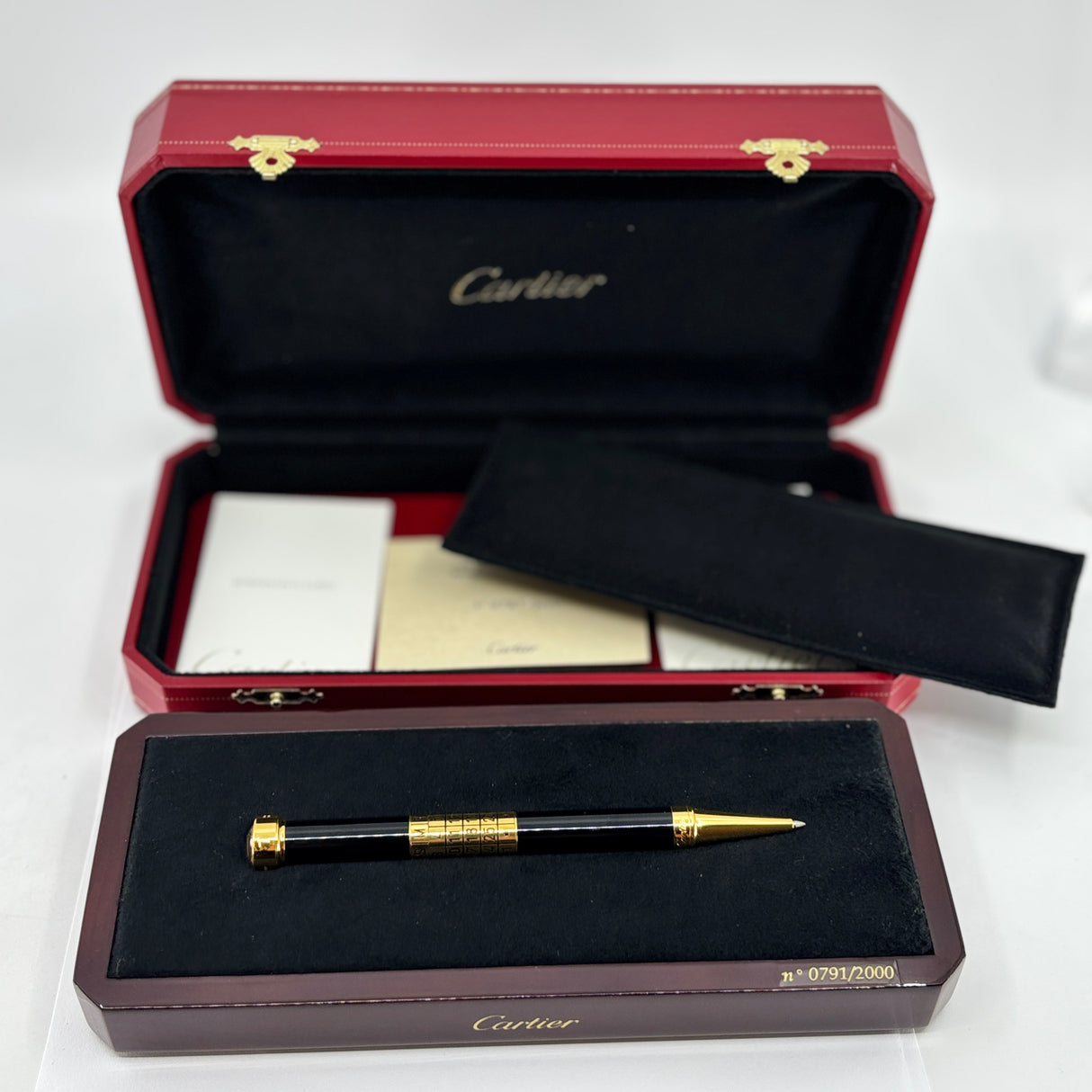 Cartier 2000 Limited Edition Ballpoint Pen with Swiss Made Watch and Perpetual Calendar