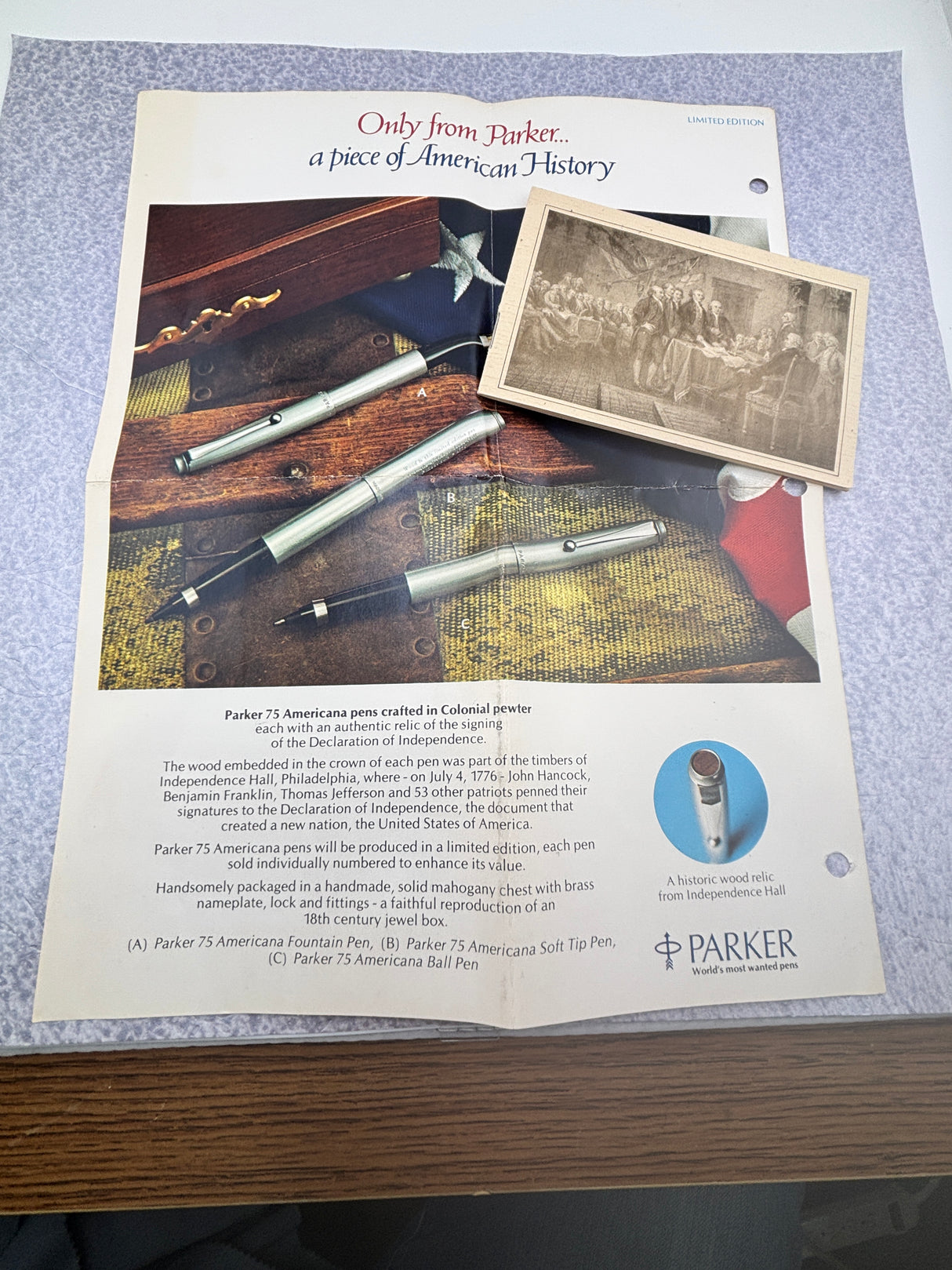 PARKER 75 Americana Pewter Set Bicentenial - Wonderful set in new condition and all complete of accessories