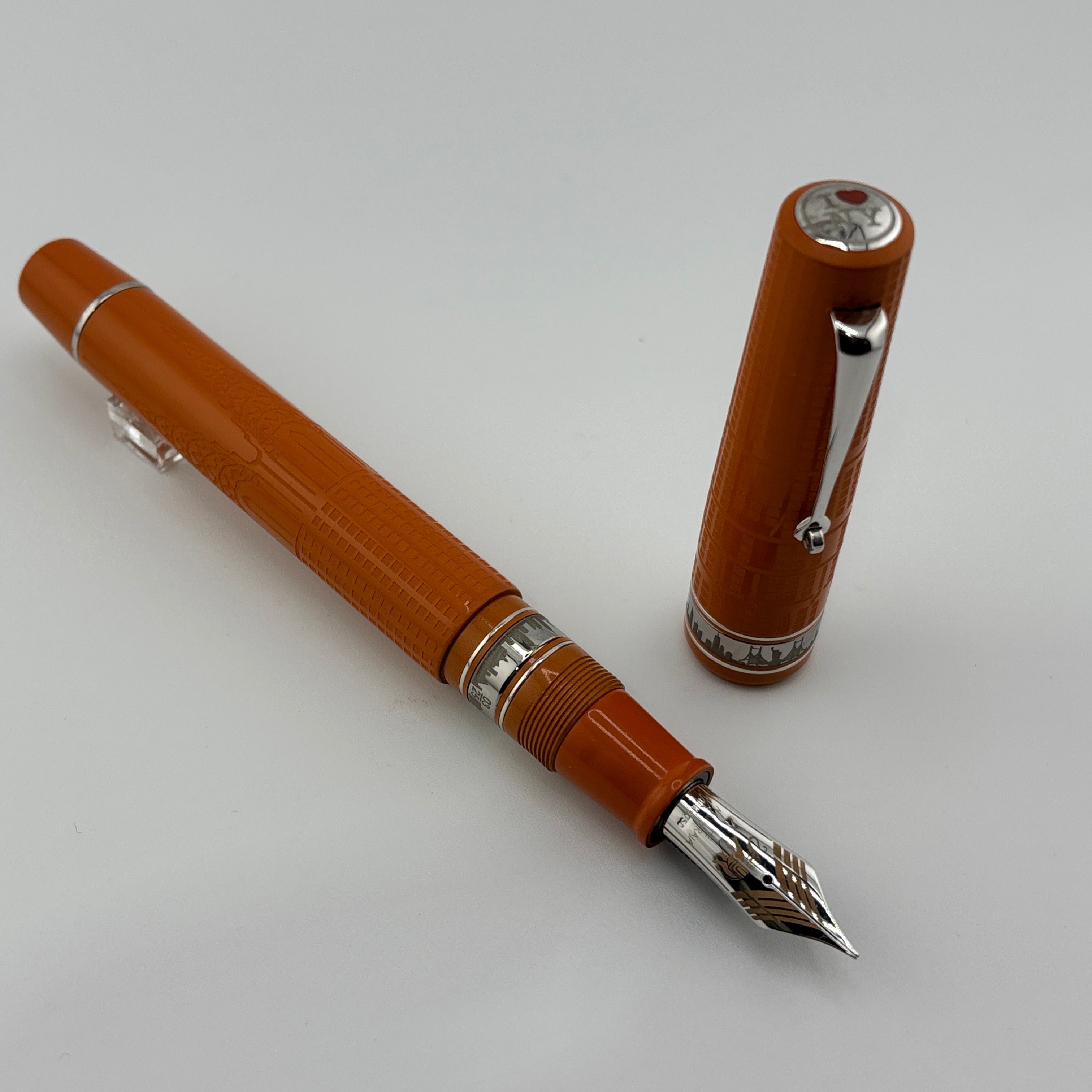 ASC Armando Simoni Club Bologna Extra "I Love New York" Chrysler Building Chased Orange Ebonite