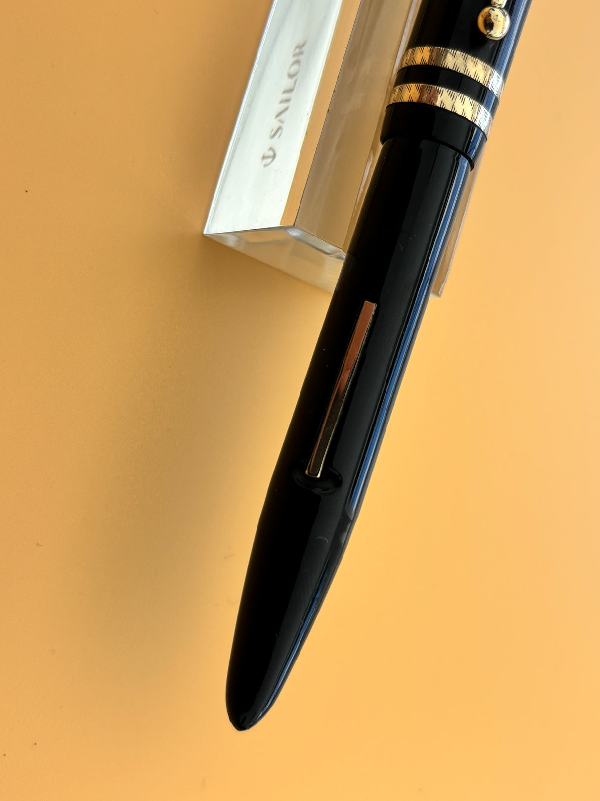 Sheaffer Balance Lifetime Black Uncommon Double Band cap - Fountain Pen
