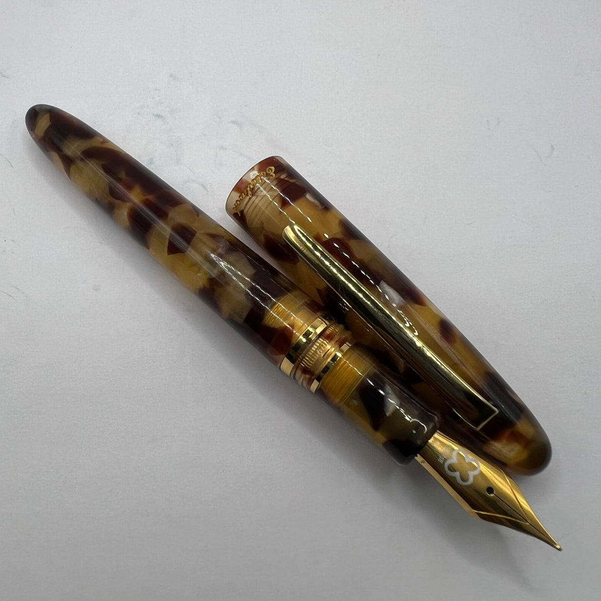 Esterbrook Estie Tortoise Regular Size Fountain Pen - Fine Gold-Plated Nib