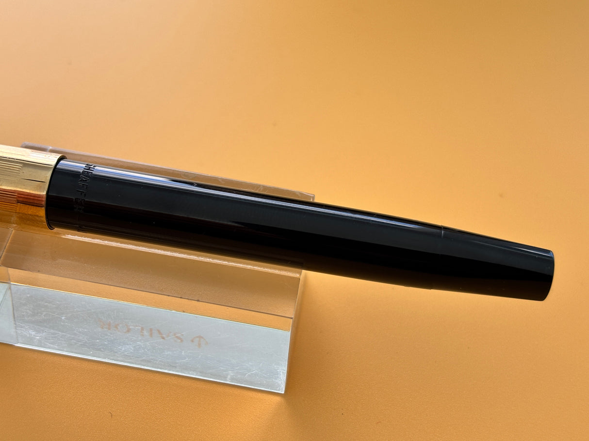 Sheaffer Imperial VII Black gold cap New condition - huge STUB NIB Rare ! - Fountain Pen