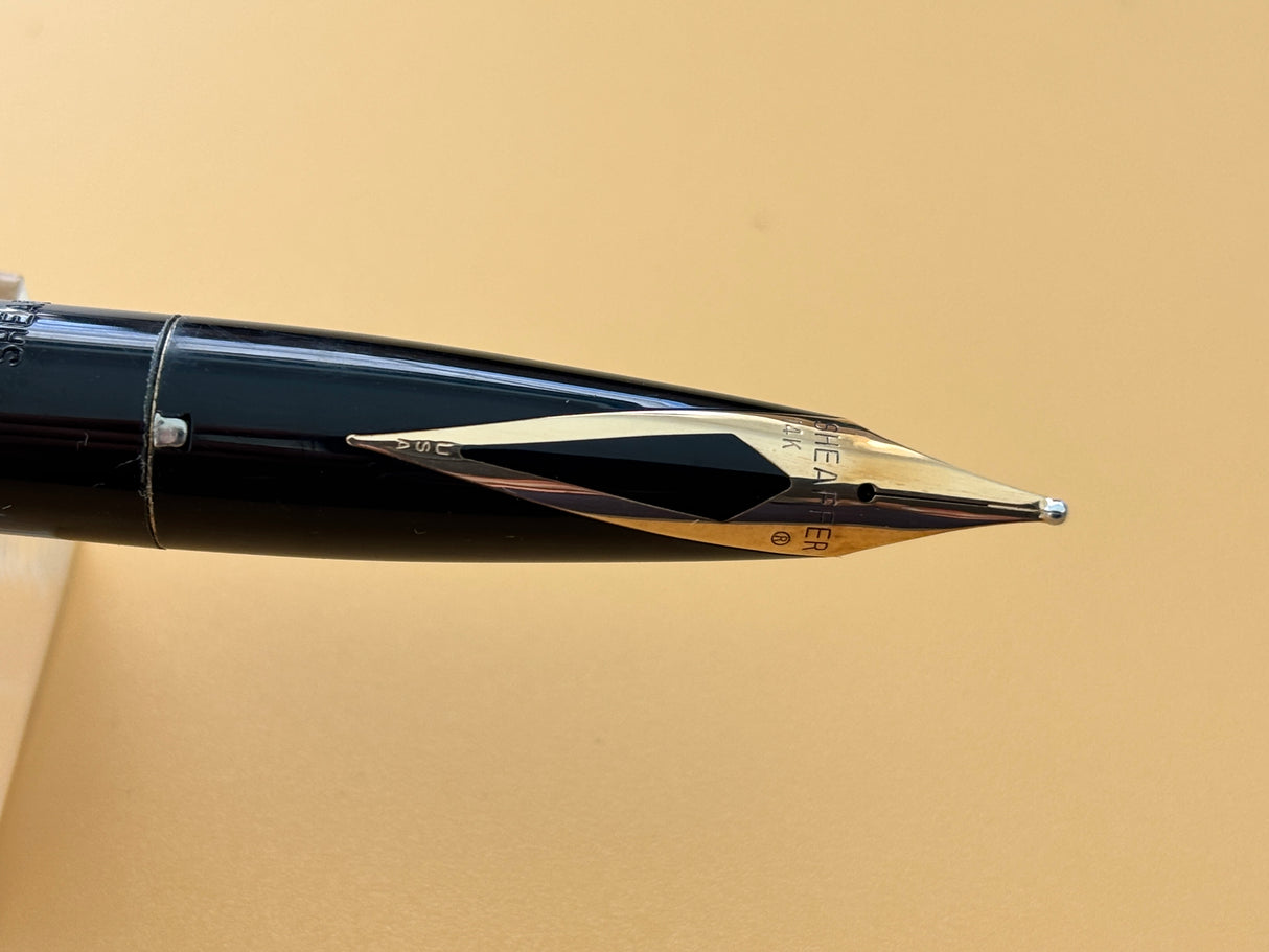 Sheaffer Imperial VII Black gold cap New condition - huge STUB NIB Rare ! - Fountain Pen