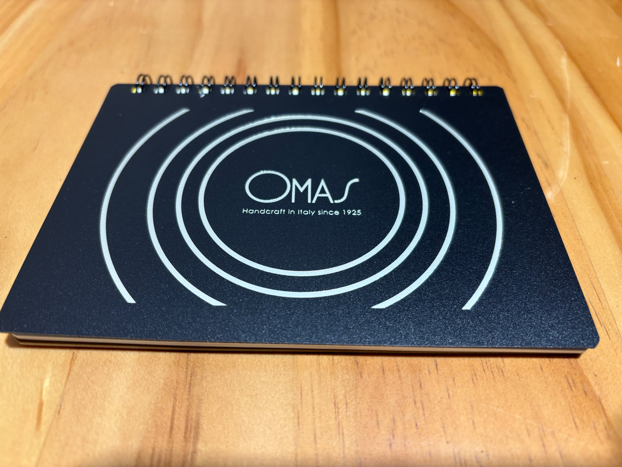 OMAS Notepad Black Premium Lined Notepad - 100 Sheets A6 format.