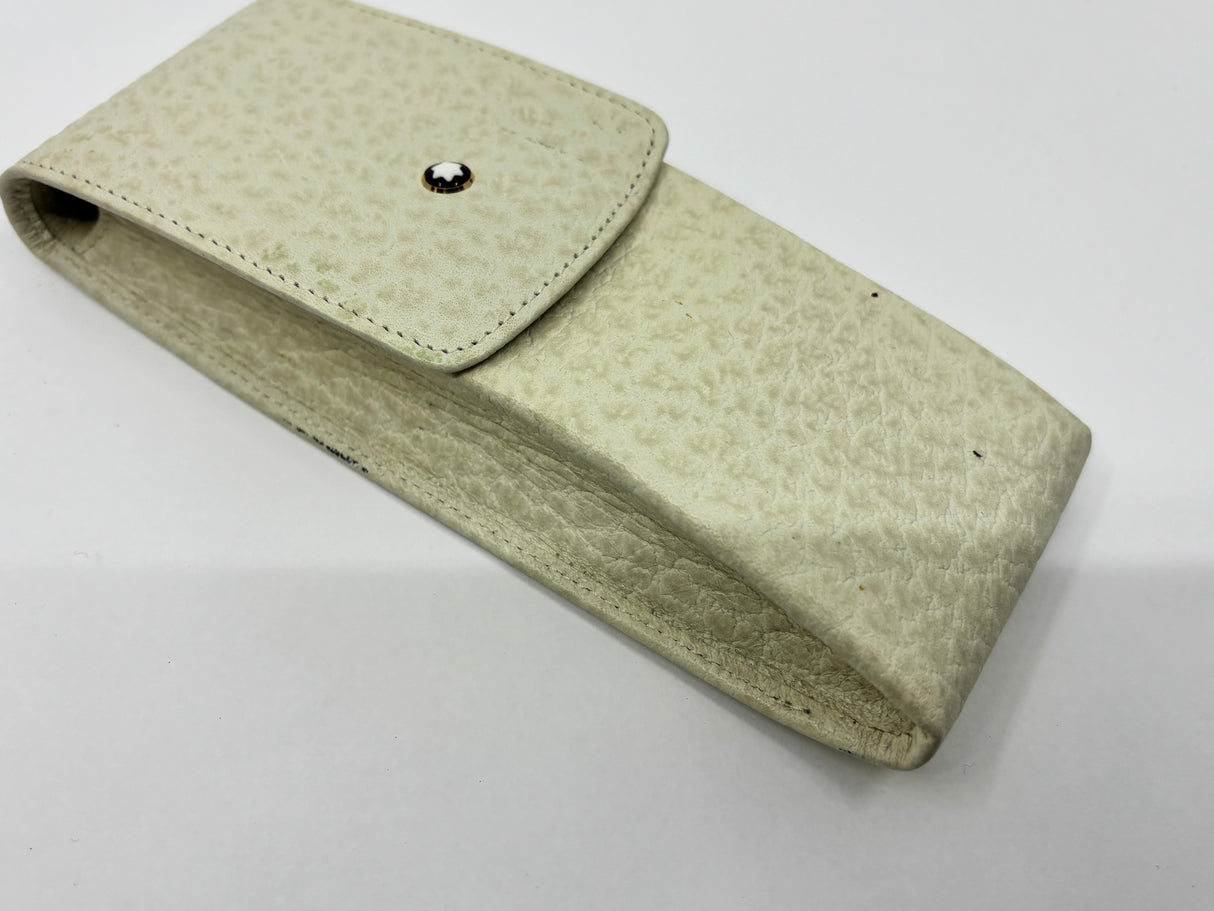 Montblanc Beautiful Leather white pen case - Hold 3 pens
