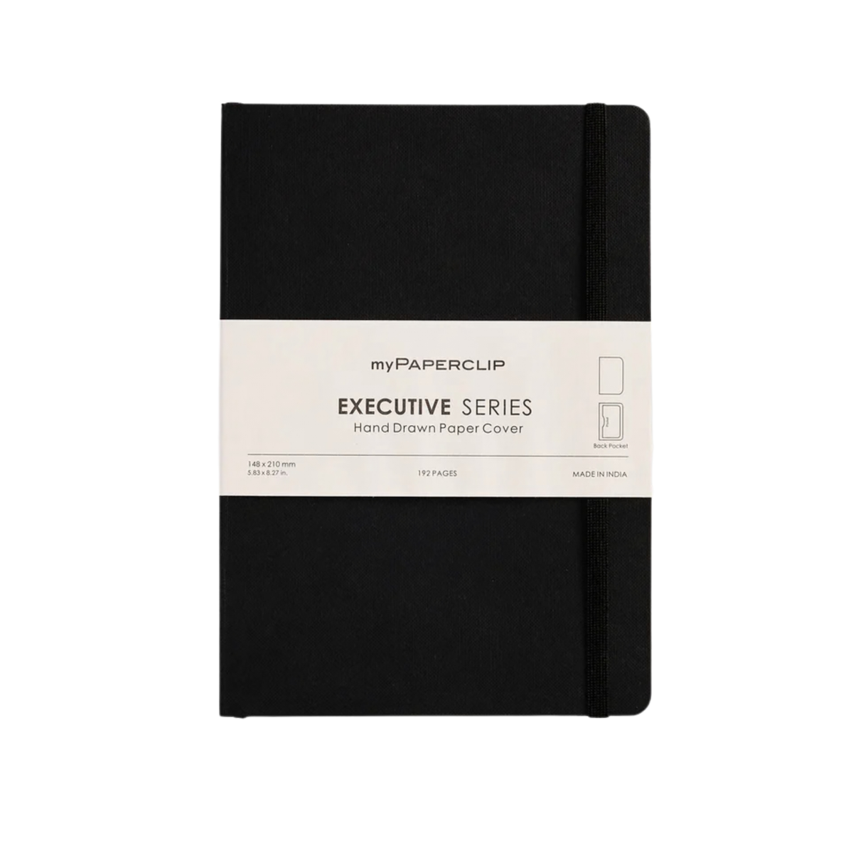 My Paperclip Executive Series Notebook (Soft Cover) - A5 (With Back Pocket) 148 x 210 mm Collection Plain Black