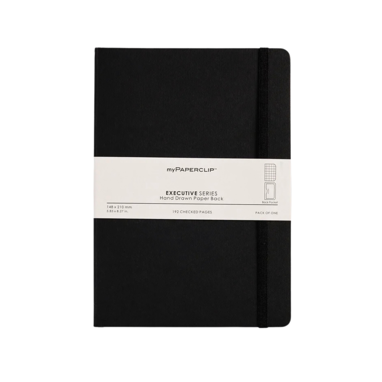 My Paperclip Executive Series Notebook (Soft Cover) - A5 (With Back Pocket) 148 x 210 mm Collection Checks Black