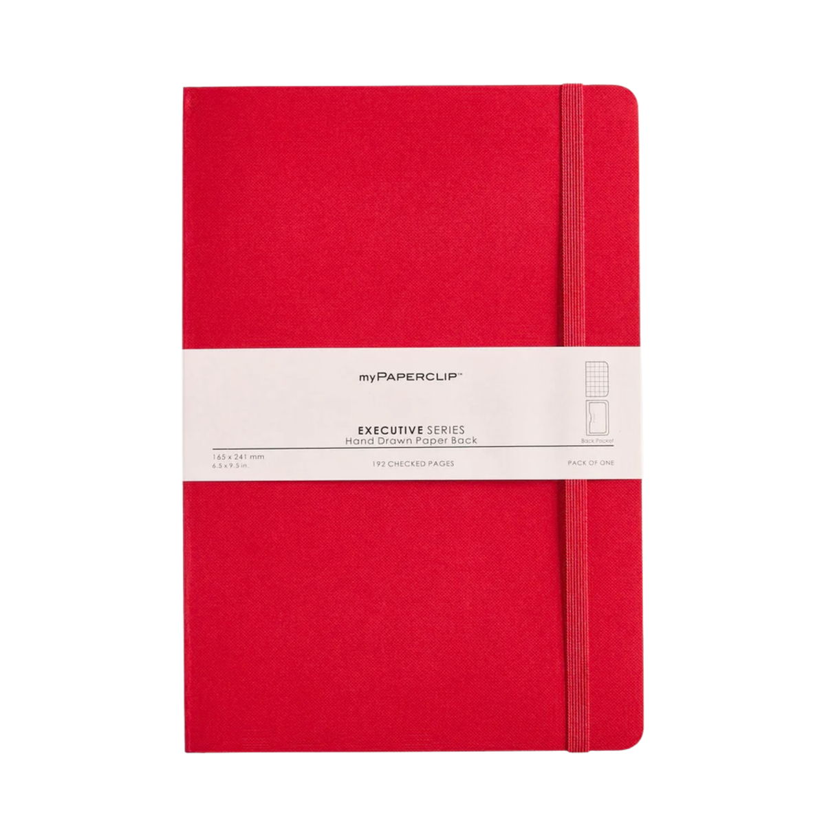 My Paperclip Executive Series Notebook (Soft Cover) - Large (With Back Pocket) 165 x 241 mm Collection Checks Red