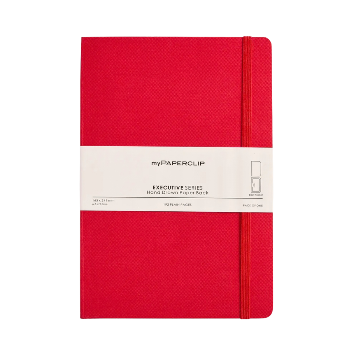 My Paperclip Executive Series Notebook (Soft Cover) - Large (With Back Pocket) 165 x 241 mm Collection Plain Red