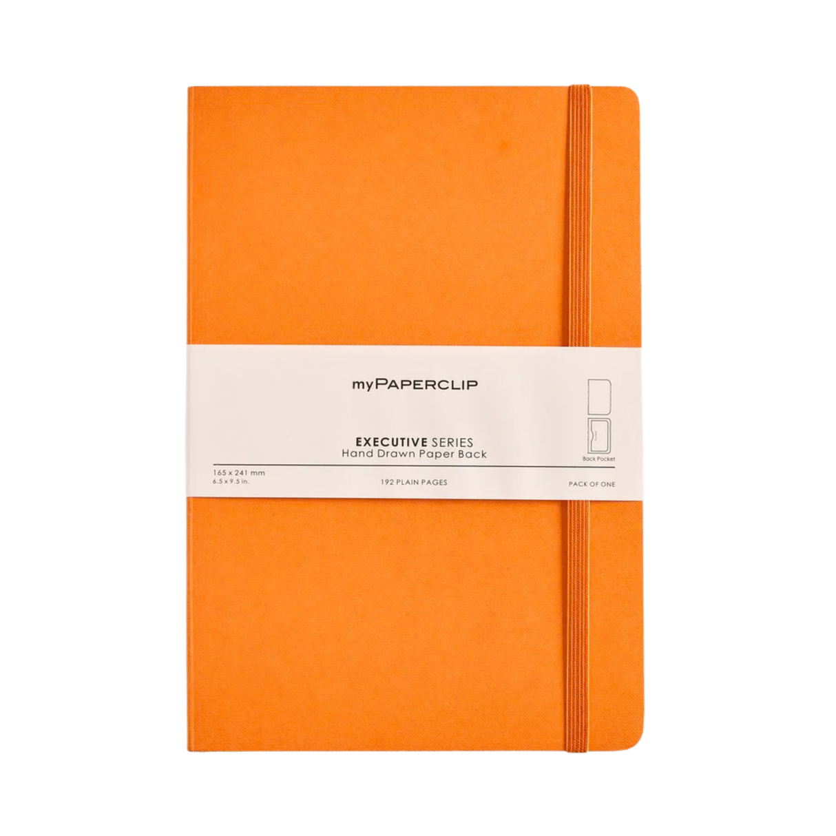 My Paperclip Executive Series Notebook (Soft Cover) - Large (With Back Pocket) 165 x 241 mm Collection Orange Plain