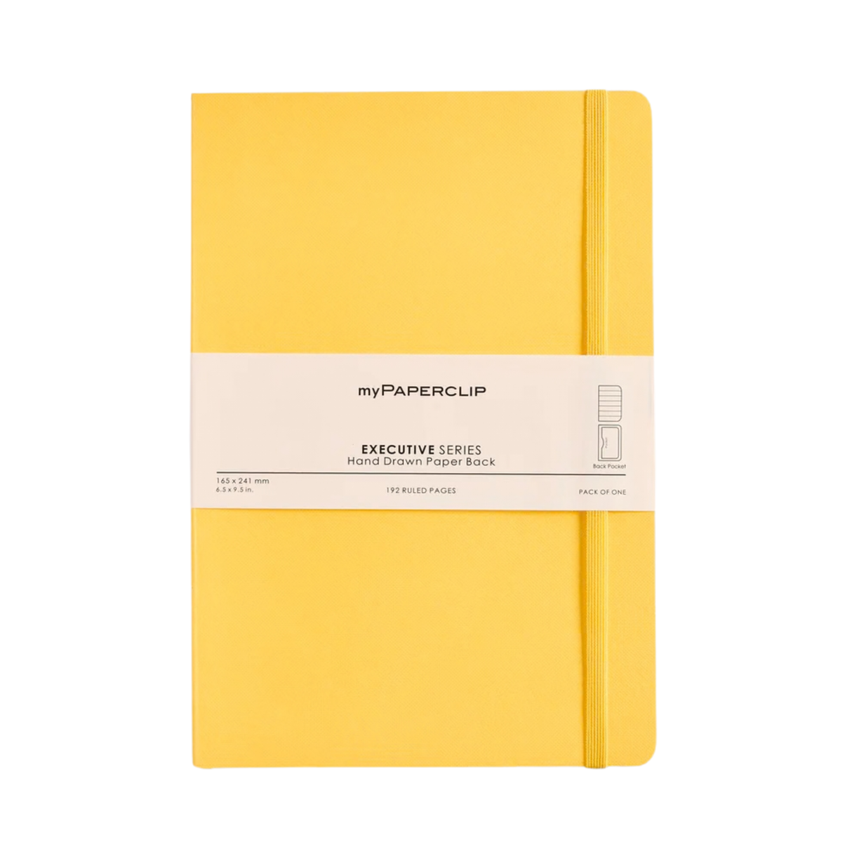 My Paperclip Executive Series Notebook (Soft Cover) - Large (With Back Pocket) 165 x 241 mm Collection Ruled Yellow
