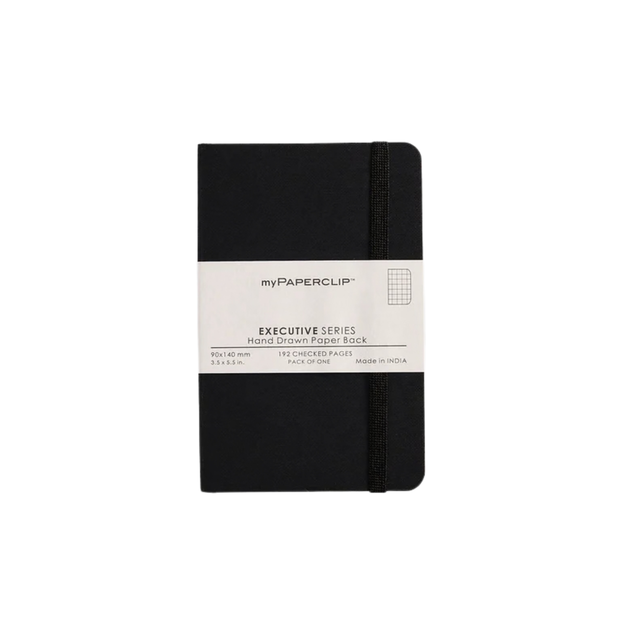 My Paperclip Executive Series Notebook (Soft Cover) - 90 x 140 mm Collection Checks Black