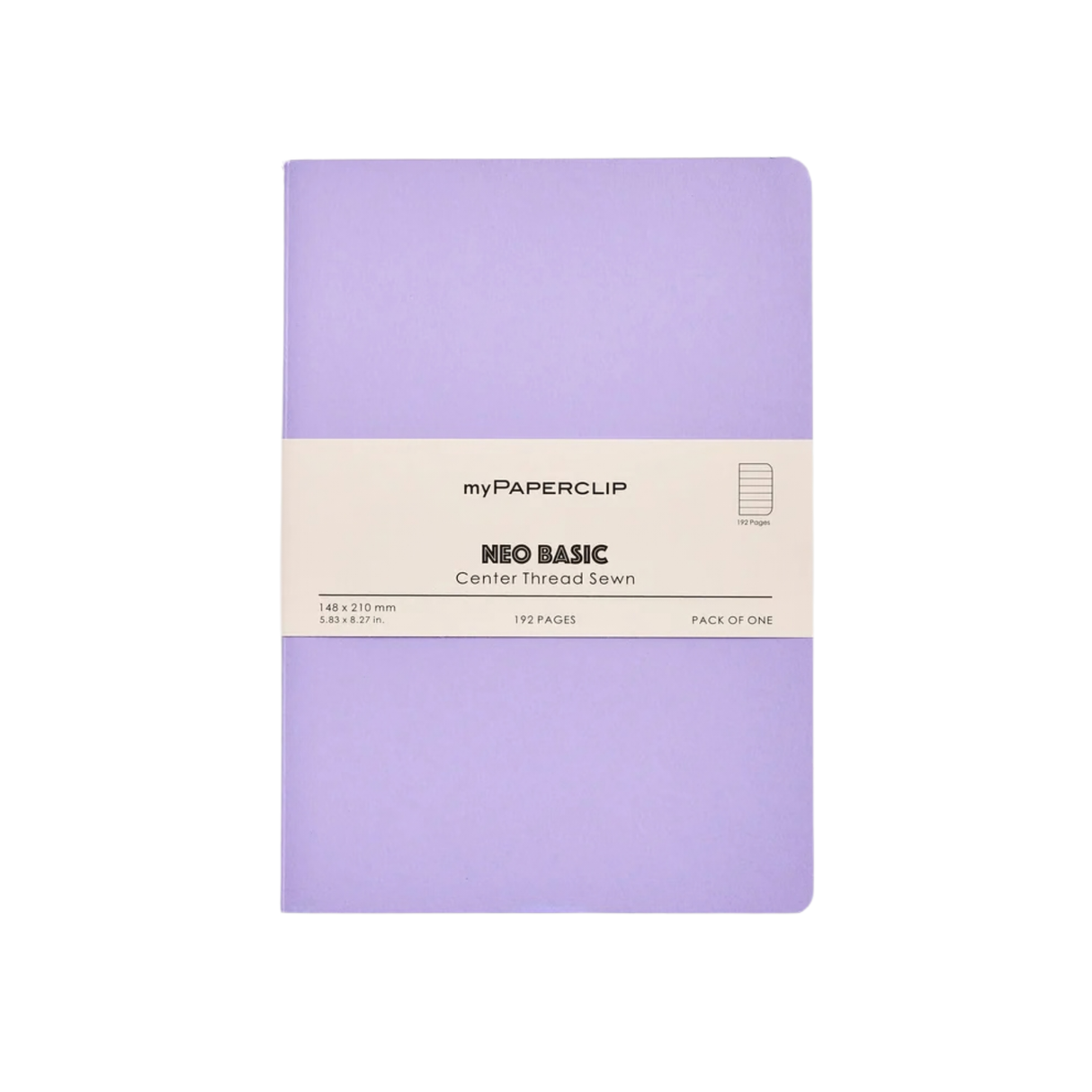 My Paperclip Neo Basic Center Thread Sewn Notebook 148 x 210 mm Ruled Lilac Collection
