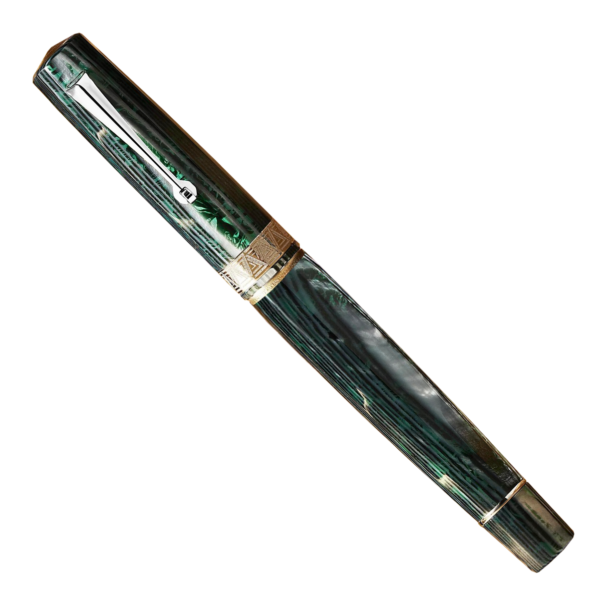 OMAS Paragon Arco Verde Celluloid Silver Trim Fountain Pen