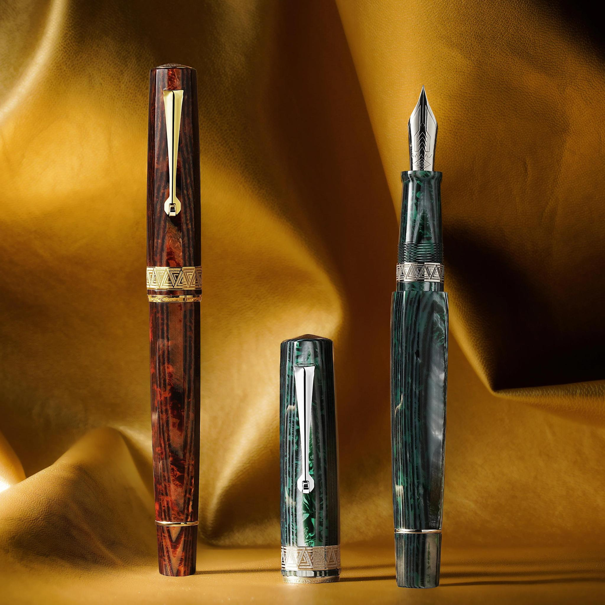 OMAS Paragon Arco Verde Celluloid Silver Trim Fountain Pen