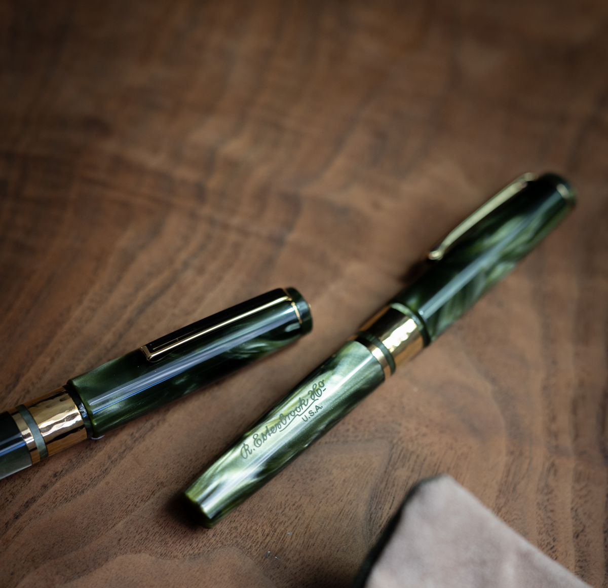 Model J Chatoyant Acrylic Palm Green Fountain Pen