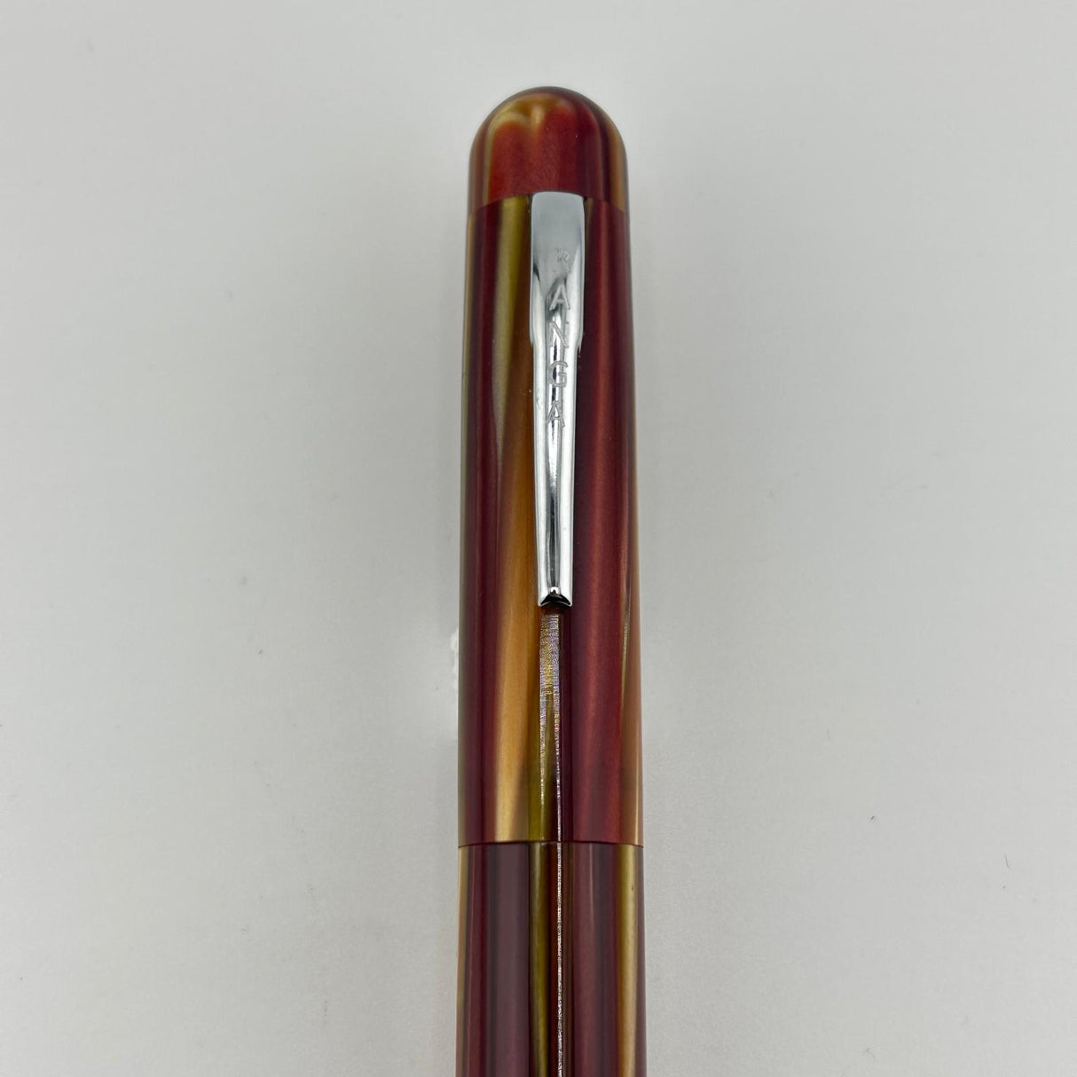 Ranga Pen India Rond Shape Beautiful Red and Brown Marble - Fountain Pen