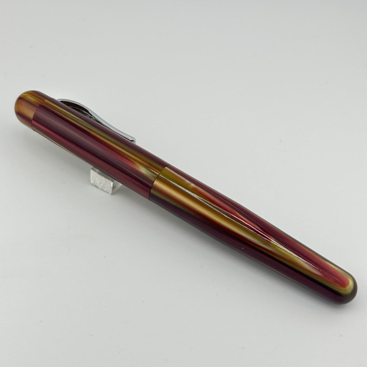 Ranga Pen India Rond Shape Beautiful Red and Brown Marble - Fountain Pen