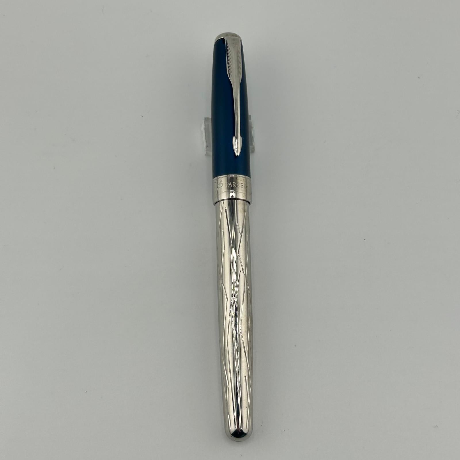 Parker Sonnet Special Edition 18K Gold Nib Silver/Blue - Fountain Pen