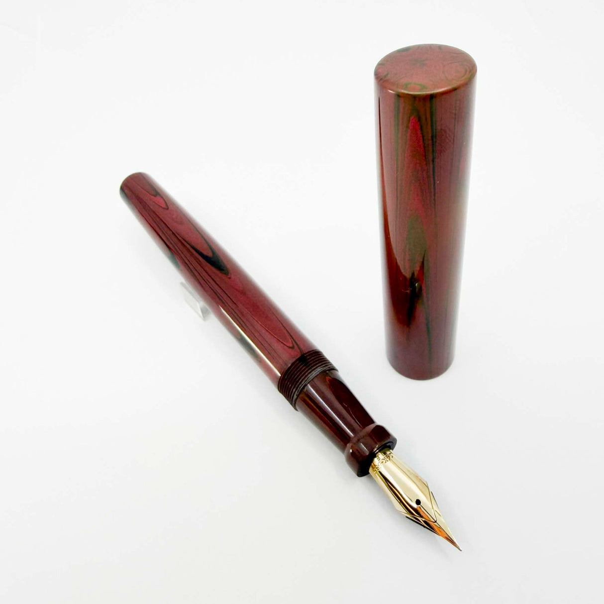 Edison Pen Huron Grande Brown Ebonite Ripple - Fountain Pen