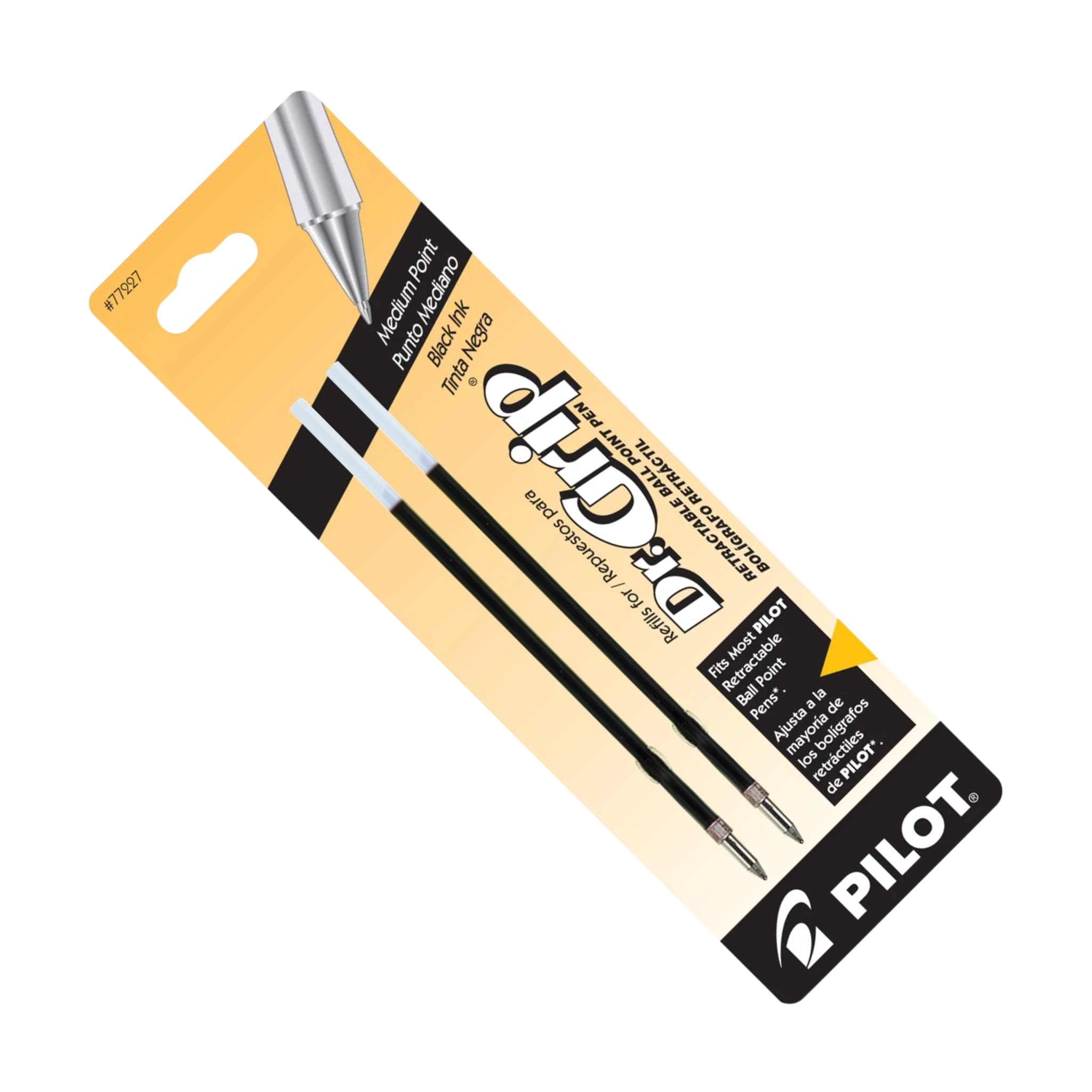 Pilot Dr. Grip Ballpoint Pen Refill in Black (Pack of 2)
