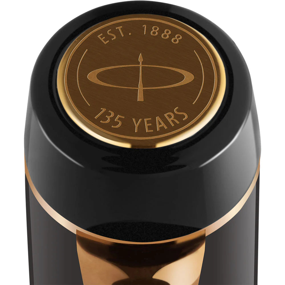 Parker Duofold 135th Anniversary Centennial Fountain Pen in Black Gold Trim
