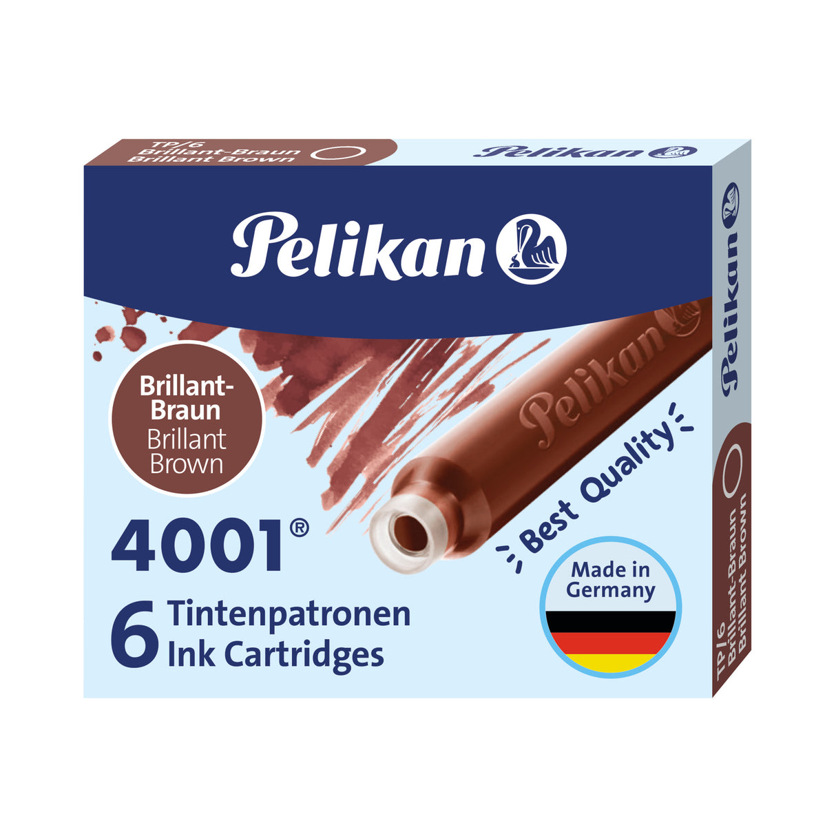 Pelikan 4001® Brilliant Brown - TP 6 Short Ink Cartridges